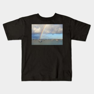 Rainbow over Simpson Bay Saint Martin Caribbean Kids T-Shirt